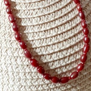 34" Cranberry Colored Freshwater Pearl Necklace